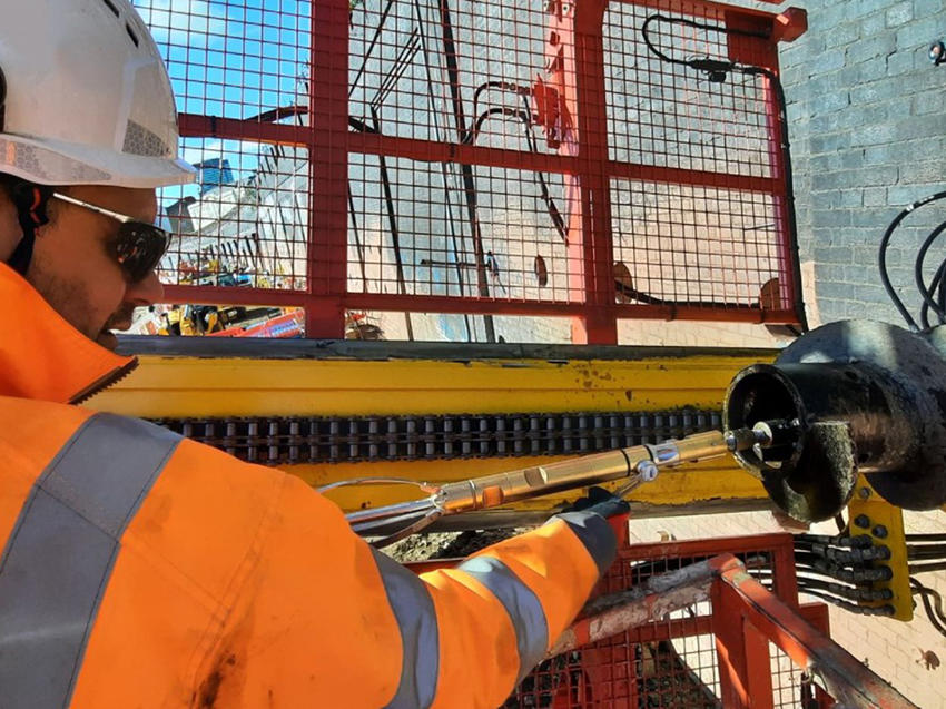 GEO Engineer conducting a borehole survey