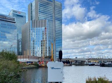 Environmental monitoring setup at Canary Wharf