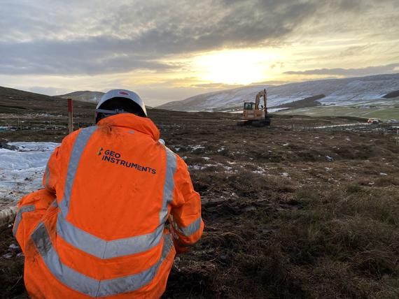 GEO-Instruments Engineer Installing Piezometers on Shetland site