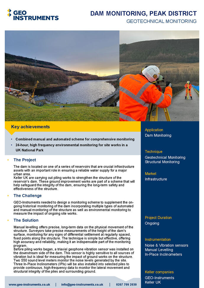 Case Study - Dam Monitoring, Peak District